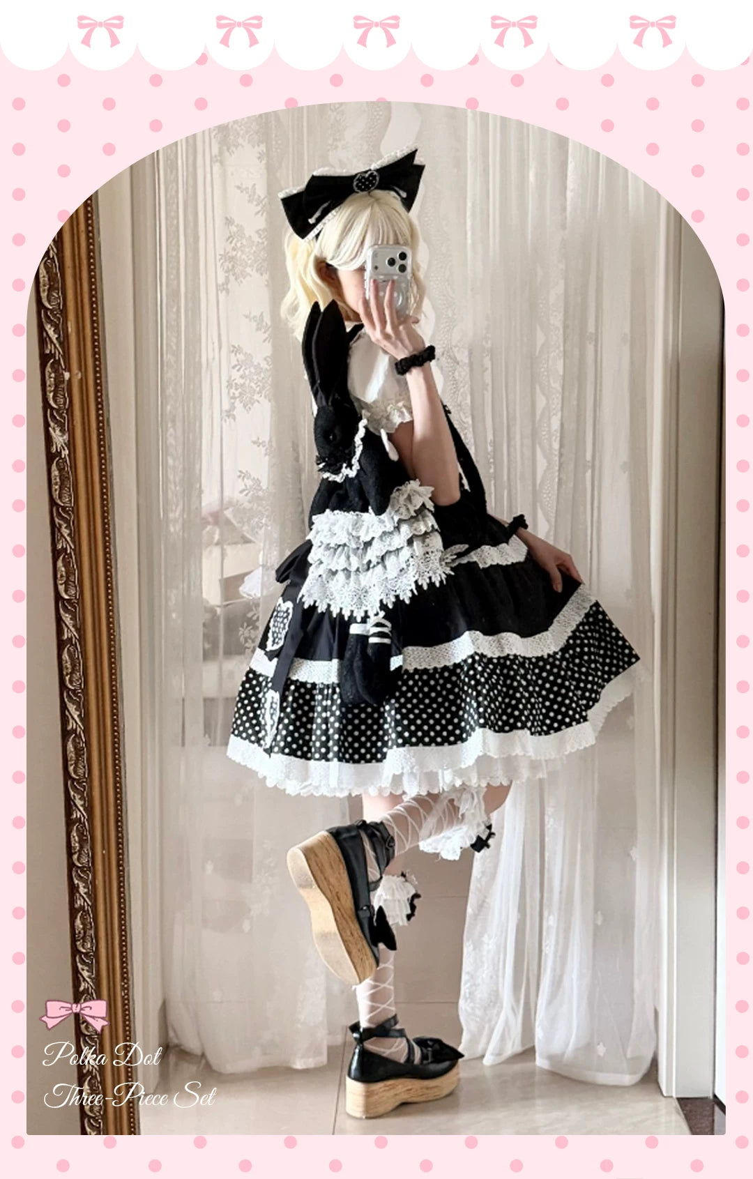 Cotton Sweet Lolita Polka Dot JSK & Salopette Dress 45589:853372