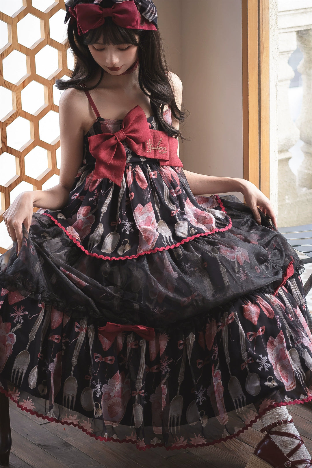 Babyblue~Strawberry Box~Sweet Lolita JSK With Strawberry Print 42972:760730