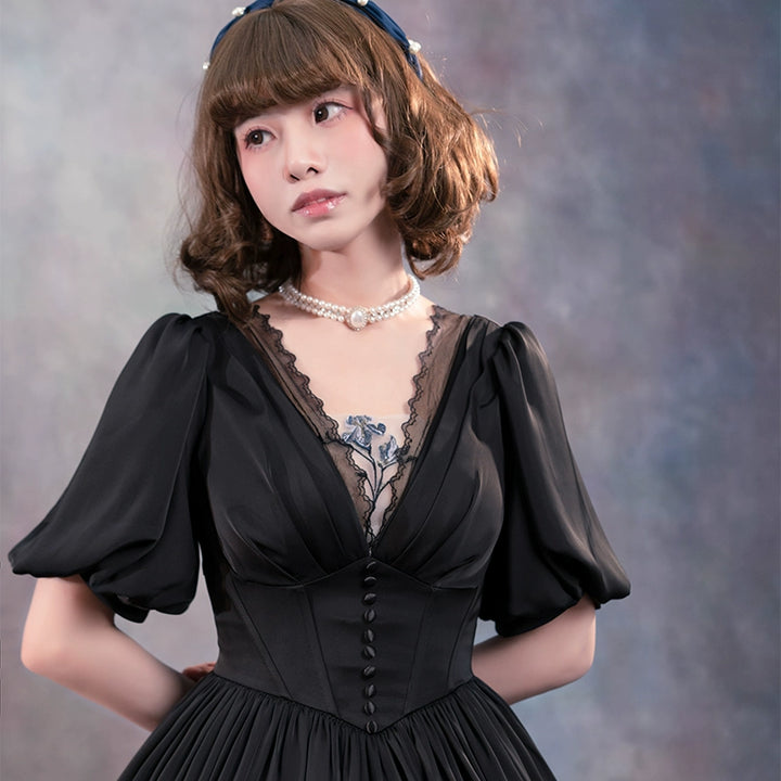 Fantastic Wind~Iris Covenant~Vintage Lolita Dress Elegant OP Dress   