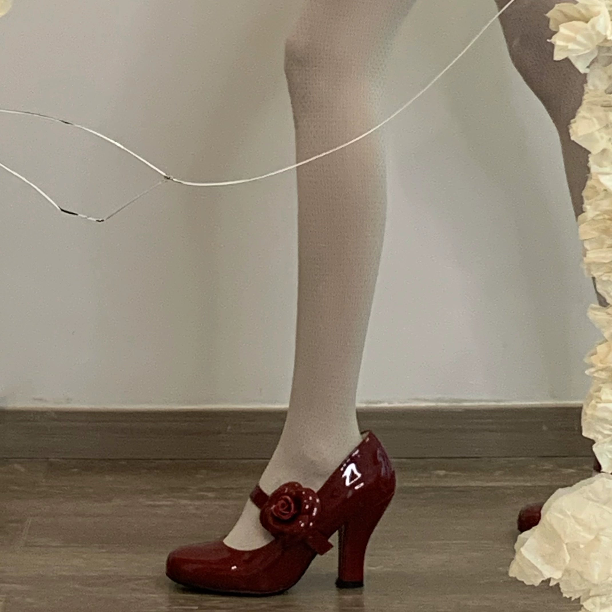 Bingo Lulu - Retro Sweet Lolita Shoes Mary Jane Lolita High Heels 34 Burgundy