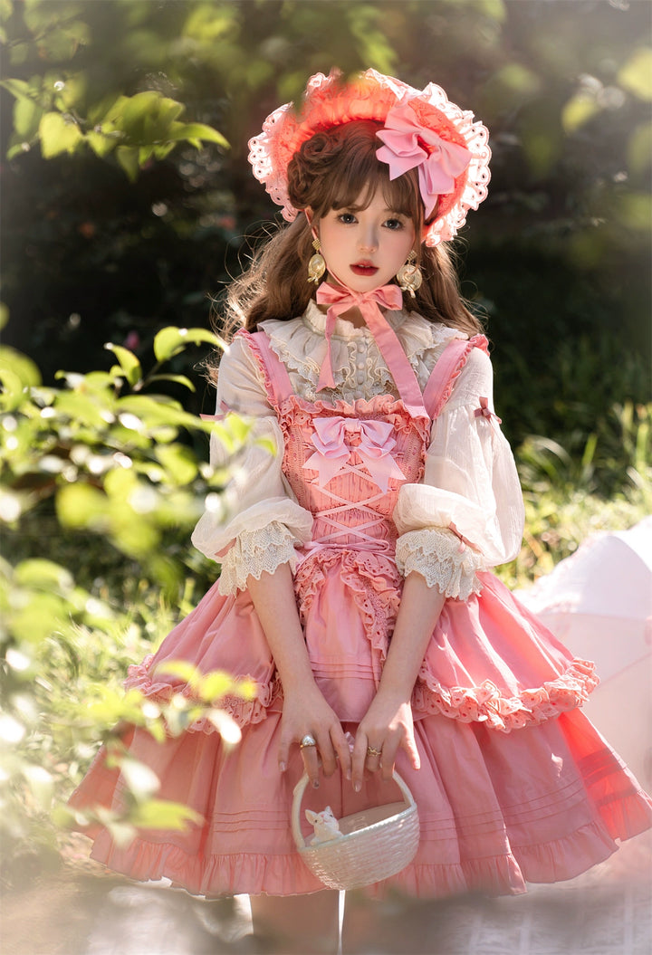 Dark Star Island~Halloween Gothic Lolita JSK Short Lolita Jumper Dress S Baby pink