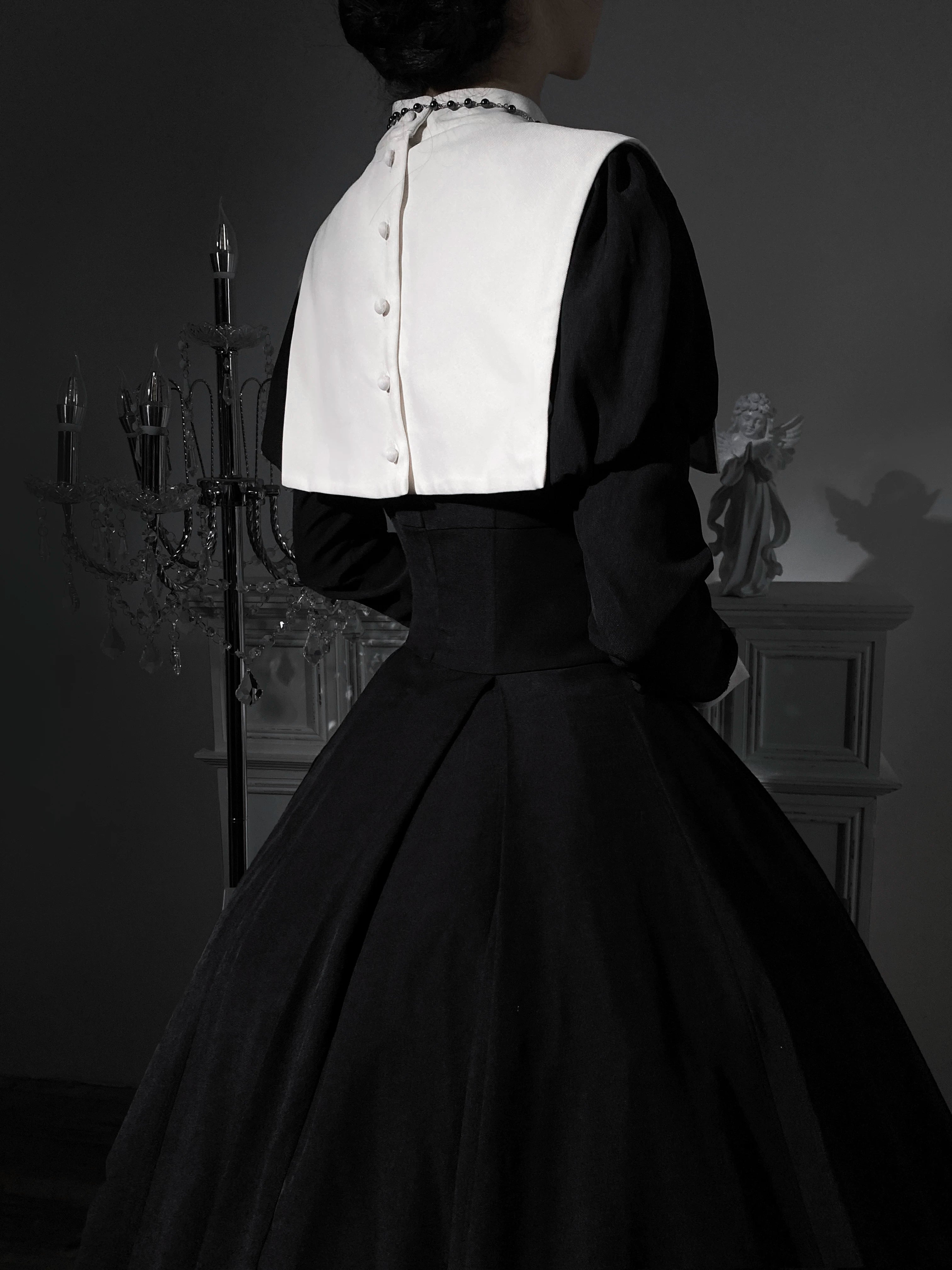 Divine Chastiser - Streamlined Gothic Lolita OP, Juliet Sleeves 44459:809053