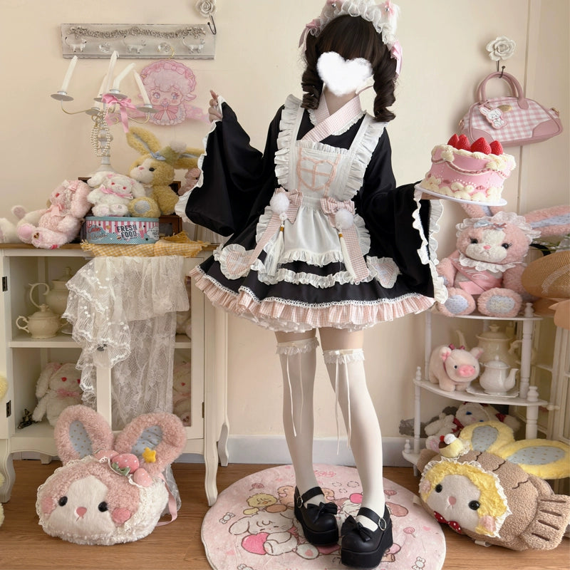 Hanguliang~Sweet Meow Nurse~Maid Lolita Skirt Set Kawaii Lolita Dress   