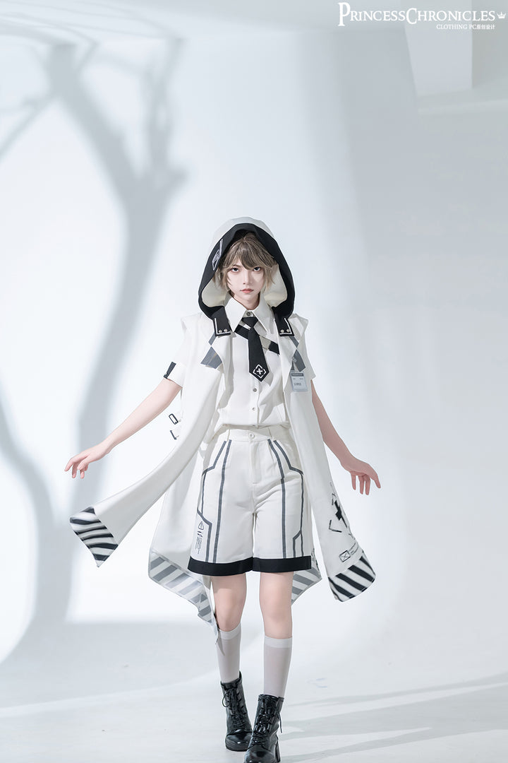 Princess Chronicles~Dry sea and Ashlar~Ouji Lolita White Short Set   