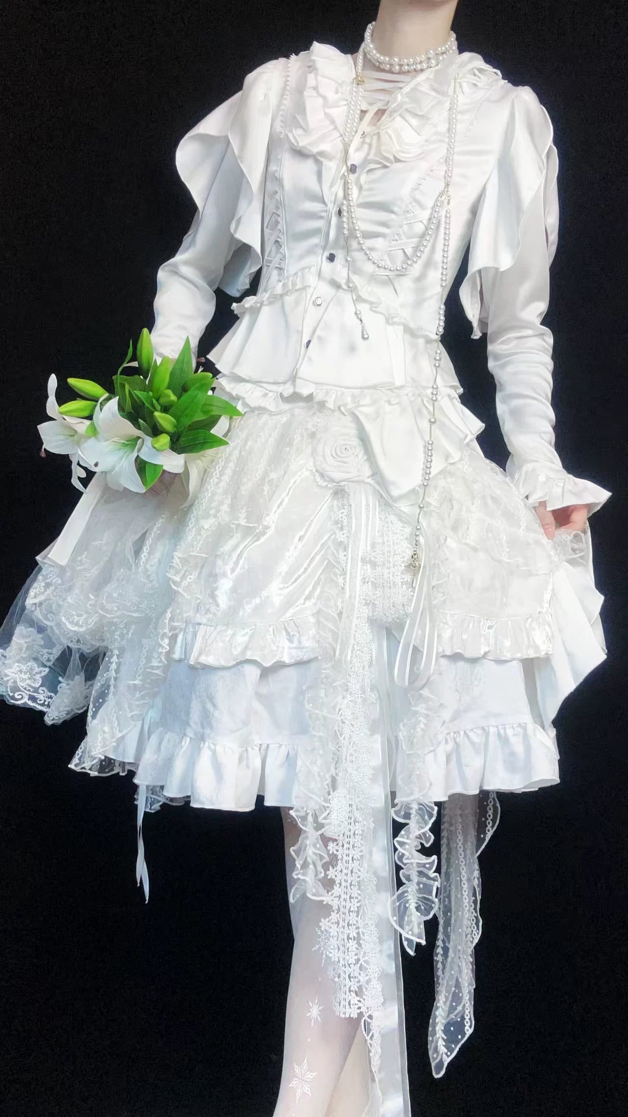 Abyssal Echo - Mermaid Inspired Ouji Lolita Shirt & Side Zipper SK Dress