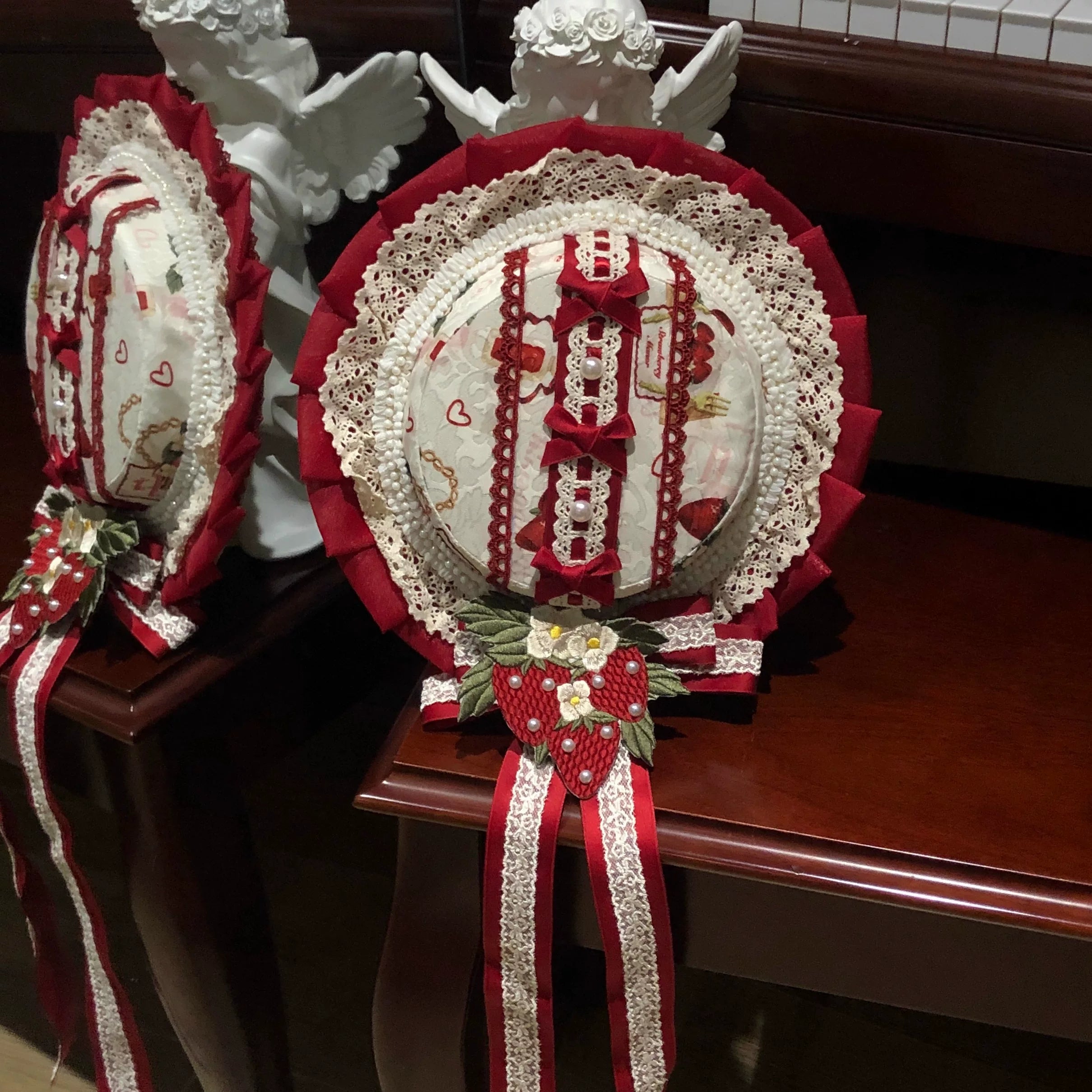 Strawberry Garden - Sweet Lolita JSK & OP Dress, Strawberry Print (2XL L M S XL) 44455:810007