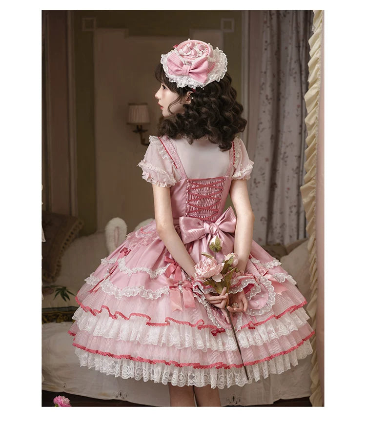 Strawberry Angel - Sweet Lolita JSK Dress, Detachable Sleeves 44452:808931