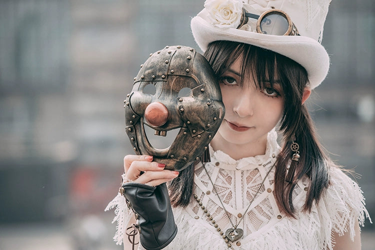 Mr. Yi's Steam Steam Continent~Punk Lolita Necklace Bronze Gear Heart Pendant Necklace   