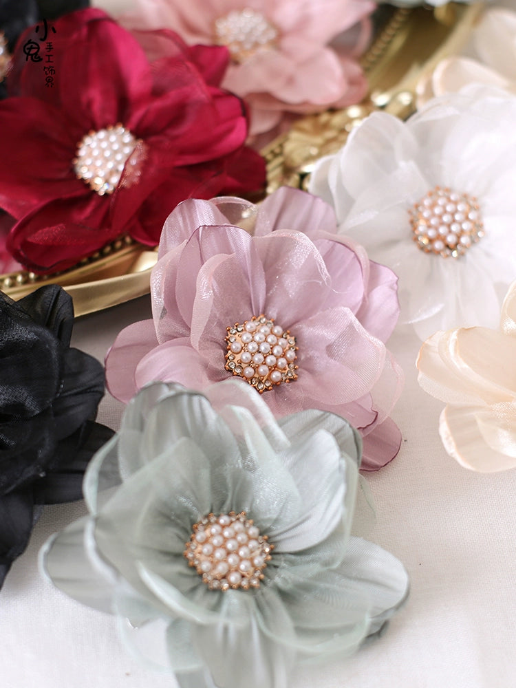 Xiaogui - Elegant Lolita Headdress Organza Flower Hairpin