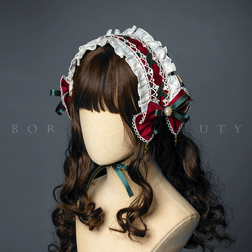 Youpairui~Leicester~Elegant Lolita Red Christmas Headdress free size headband 