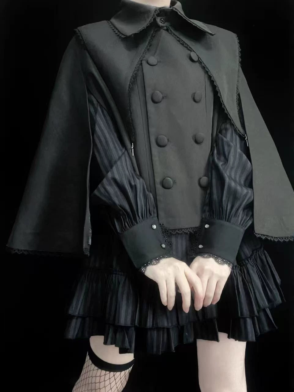 Ouji Lolita Cape Coat, Detachable False Collar 44549:812720
