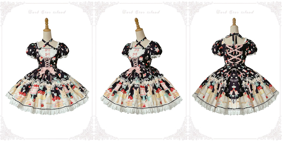 Dark Star Island~Honey Bunny Cake~Sweet Lolita JSK/OP/Strap SK/Shirt   