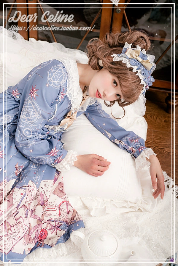 (BFM)Dear Celine~Cat Professor's Magic Class~Daily Lolita OP Dress Long Sleeve Dress   