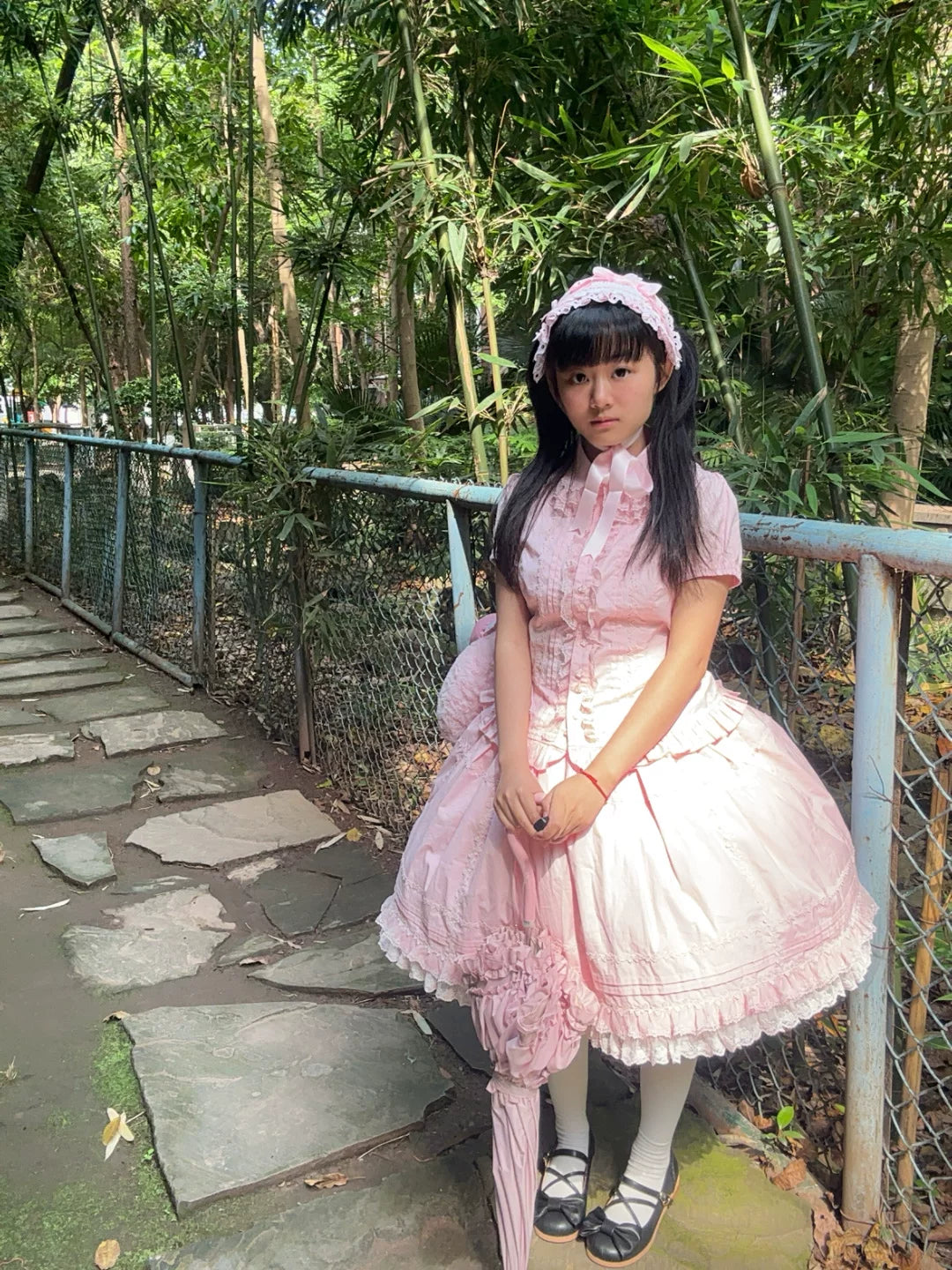 Sugar Heart Rose - Cotton Old School Lolita SK with Ruffled Hem