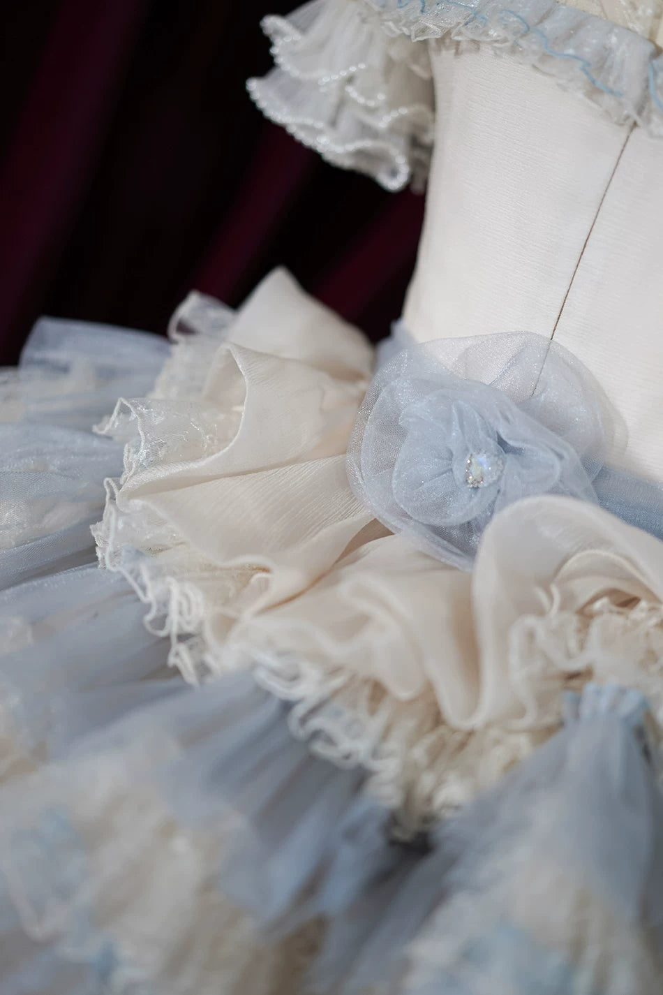 Moonlit Crystal Reverie - Wedding Sweet Lolita Top and Skirt Set, Fishbone Waist 44831:829597