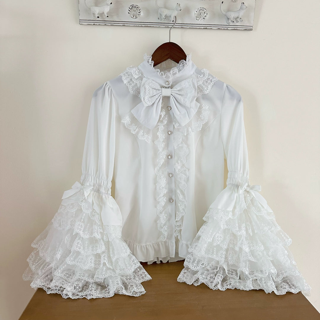 Hanguliang~Love Feathered Bond~Wedding Sweet Lolita JSK Gorgeous Bridal Blouse (L M S) 40620:686696