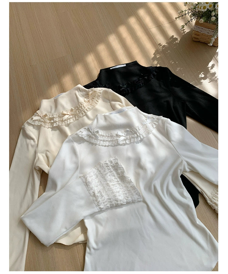 With PUJI - Snowfall - Winter Lolita Sweater Long Sleeve Knitted Innerwear 40528:670978