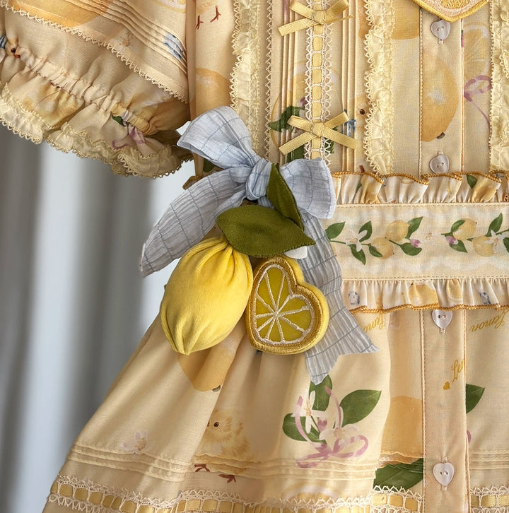 Miss Point~Lemon Chick~Country Lolita Accessories With Openwork Straw Hat 42983:760454
