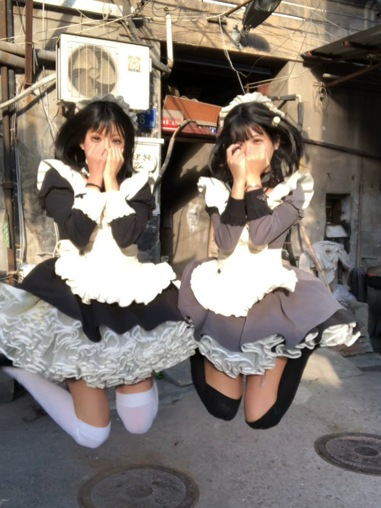With PUJI - Suki - Maid Lolita OP Set, Detachable Apron, Juliet Sleeve
