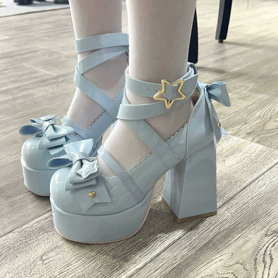 Beauty Bunny~Star Prayer~Kawaii Lolita Shoes Round Toe Summer Heels   