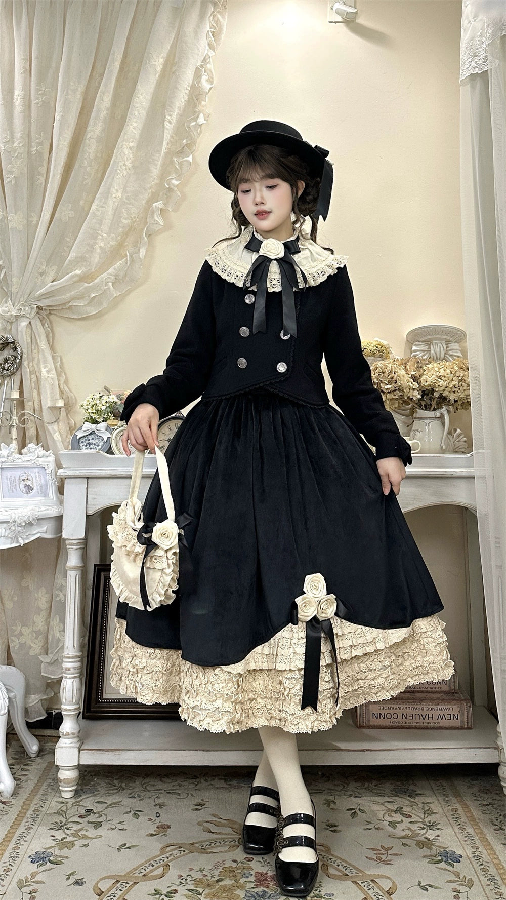 LeMiroir - Winter Solstice - Elegant Lolita Winter Short Coat & SK 44069:794240