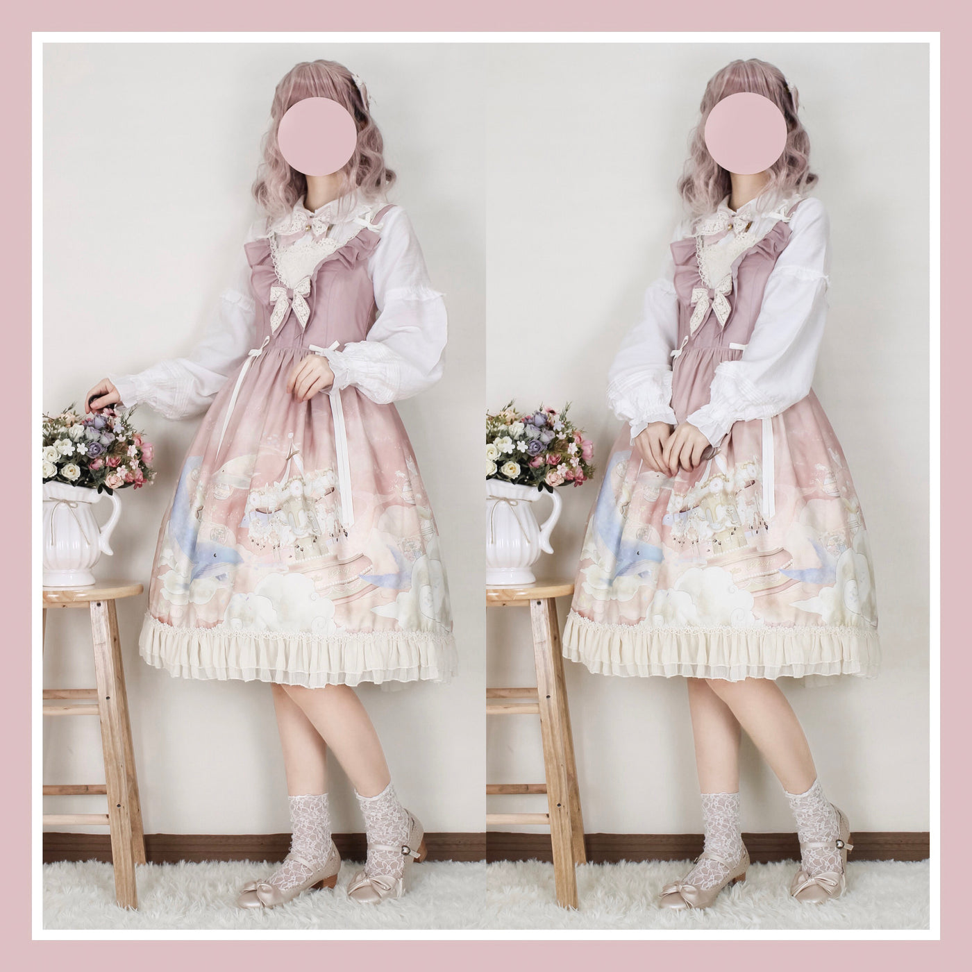 Amnesia~Dream Whale Island~Elegant Lolita V-shaped Neckline JSK   