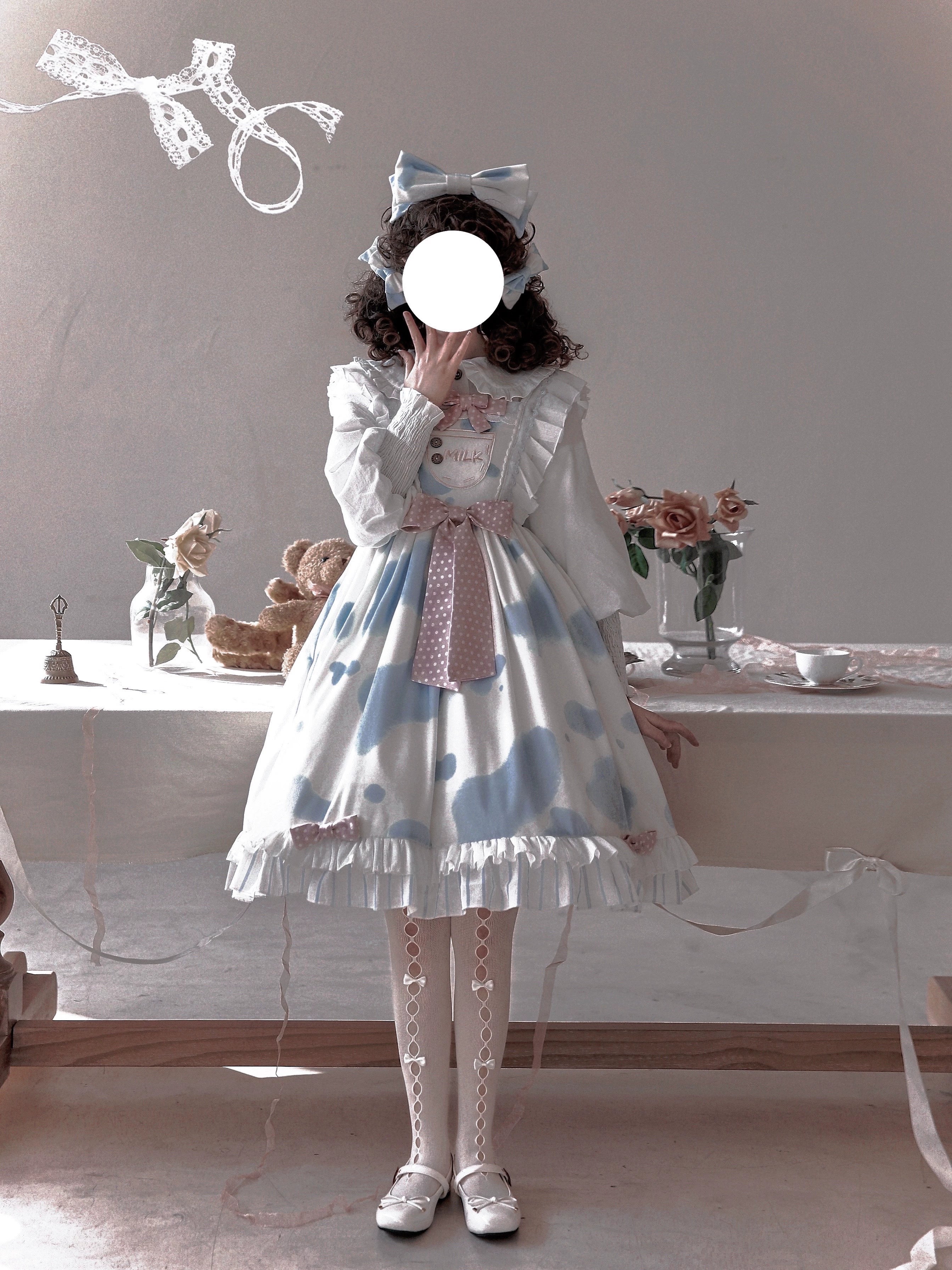 Polaris Lolita - Milky Dango - Cow Spot Kawaii Lolita JSK, Side Pockets 44304:803777