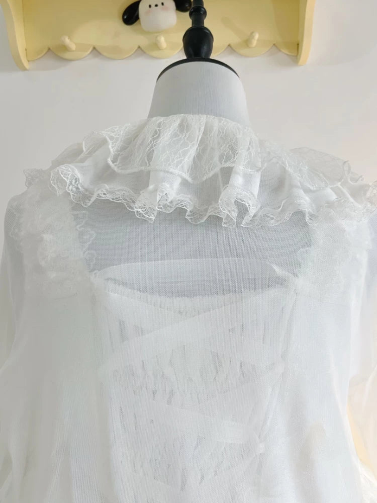 Mist Cardigan - Lightweight Sweet Lolita Bolero, Ruffle Details 44496:810966