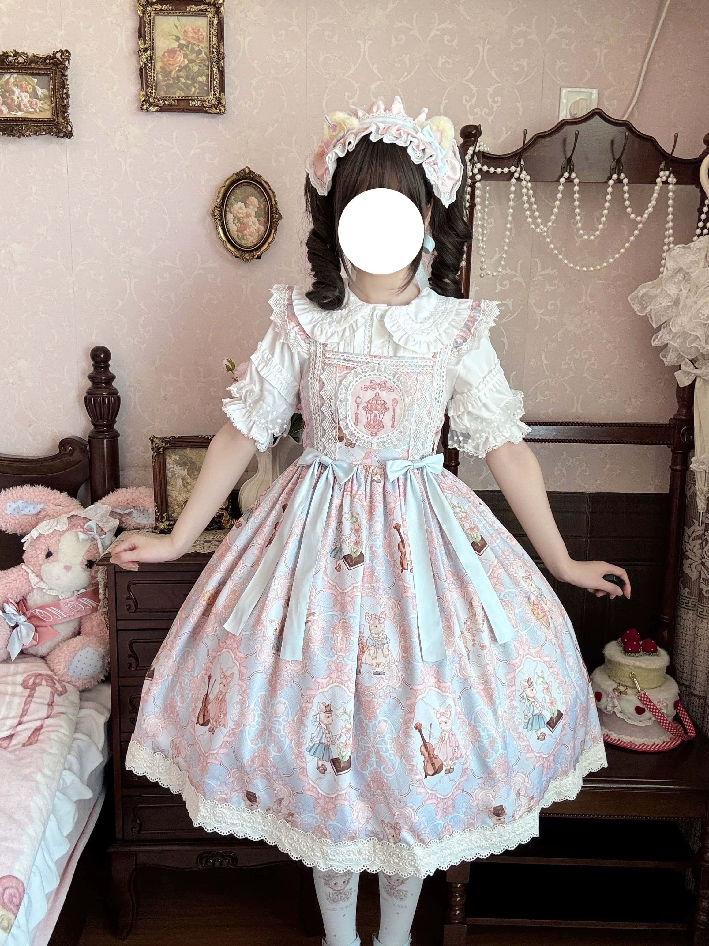 Suiyi - Candy Party - Printed Sweet Lolita JSK, Peter Pan Collar Shirt 44281:802193