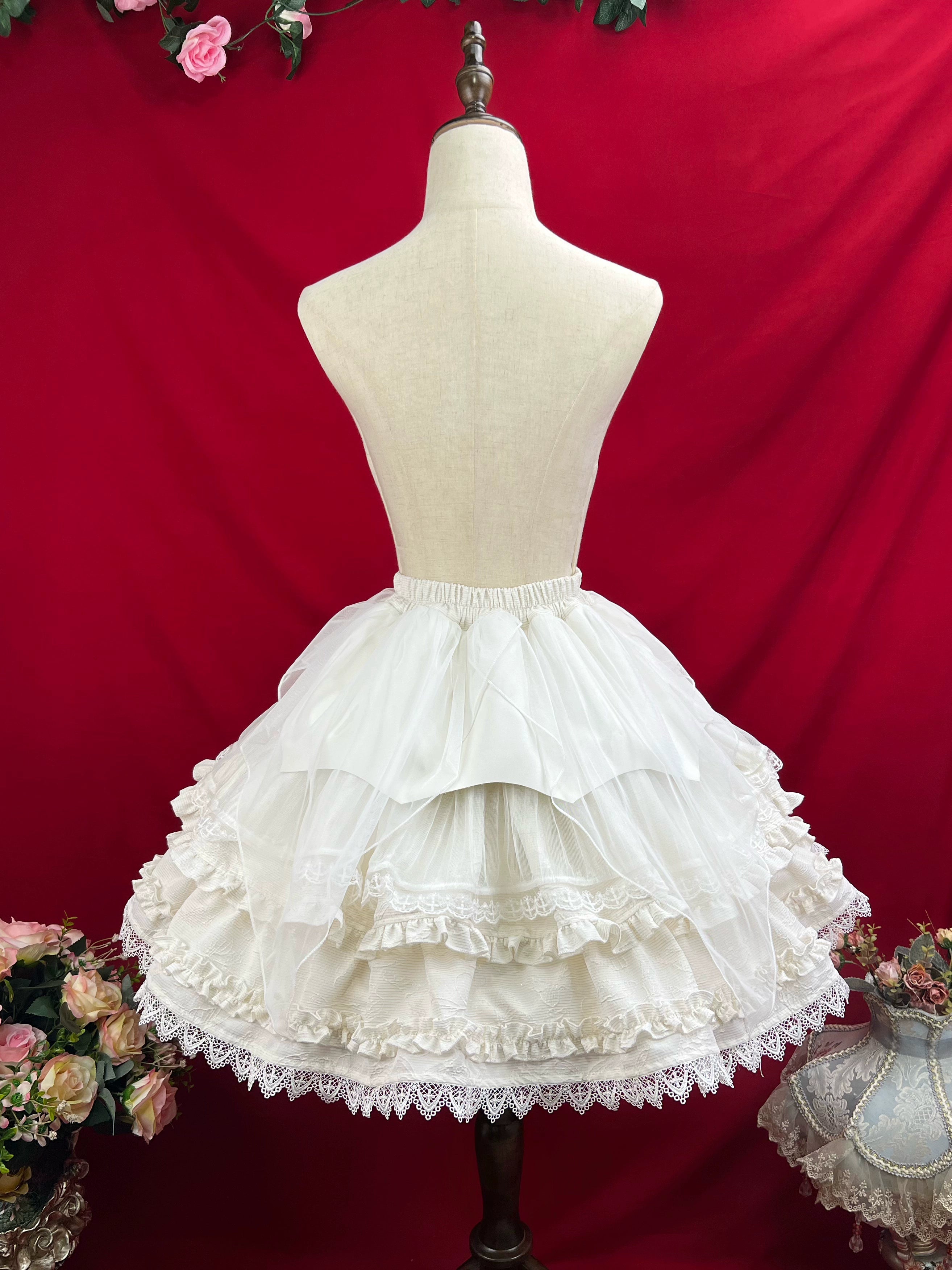 DMFS Lolita - Good and Evil Angel - Gothic Lolita SK Set Retro Princess Sleeve Blouse 41864:716530