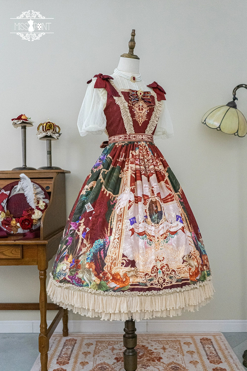 Miss Point~Kaleidoscope~Retro Lolita Dress Oil Painting Print JSK Dress Customized 35394:488328