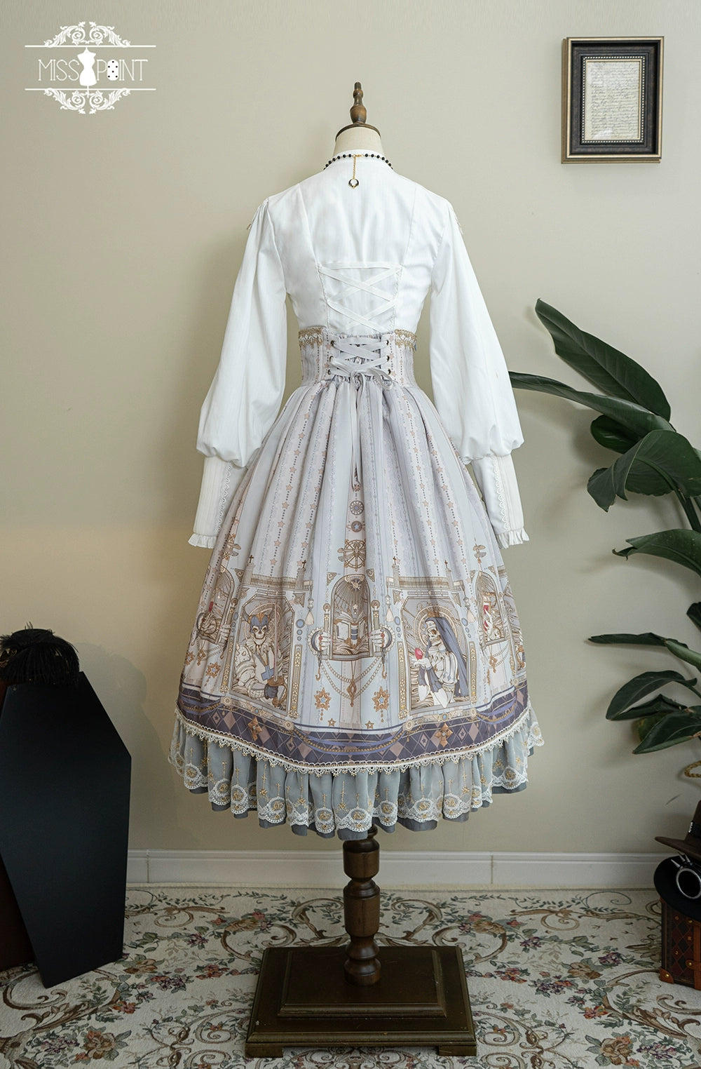 Miss Point - Demon Hunting Notes - Fishbone Gothic Lolita Skirt 33614:433842