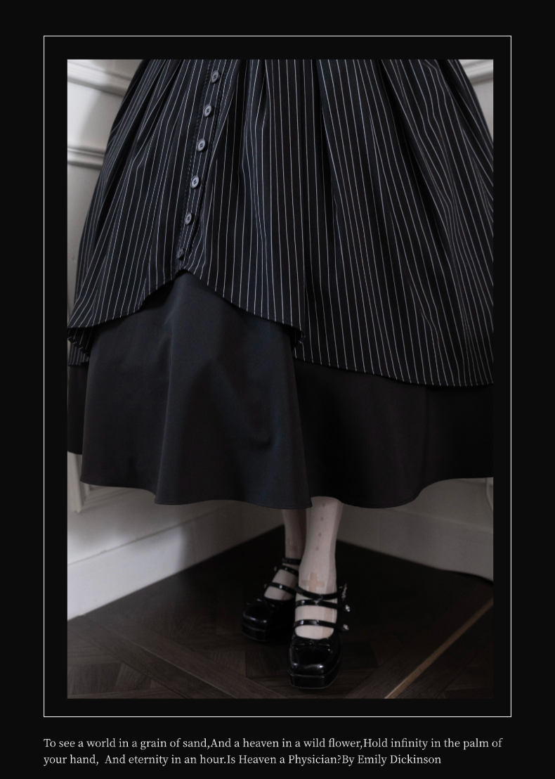 Alice in Wonderland - Love Moon Serenade - Striped Classic Lolita Skirt Preppy Style Commuting Dress 41240:688678
