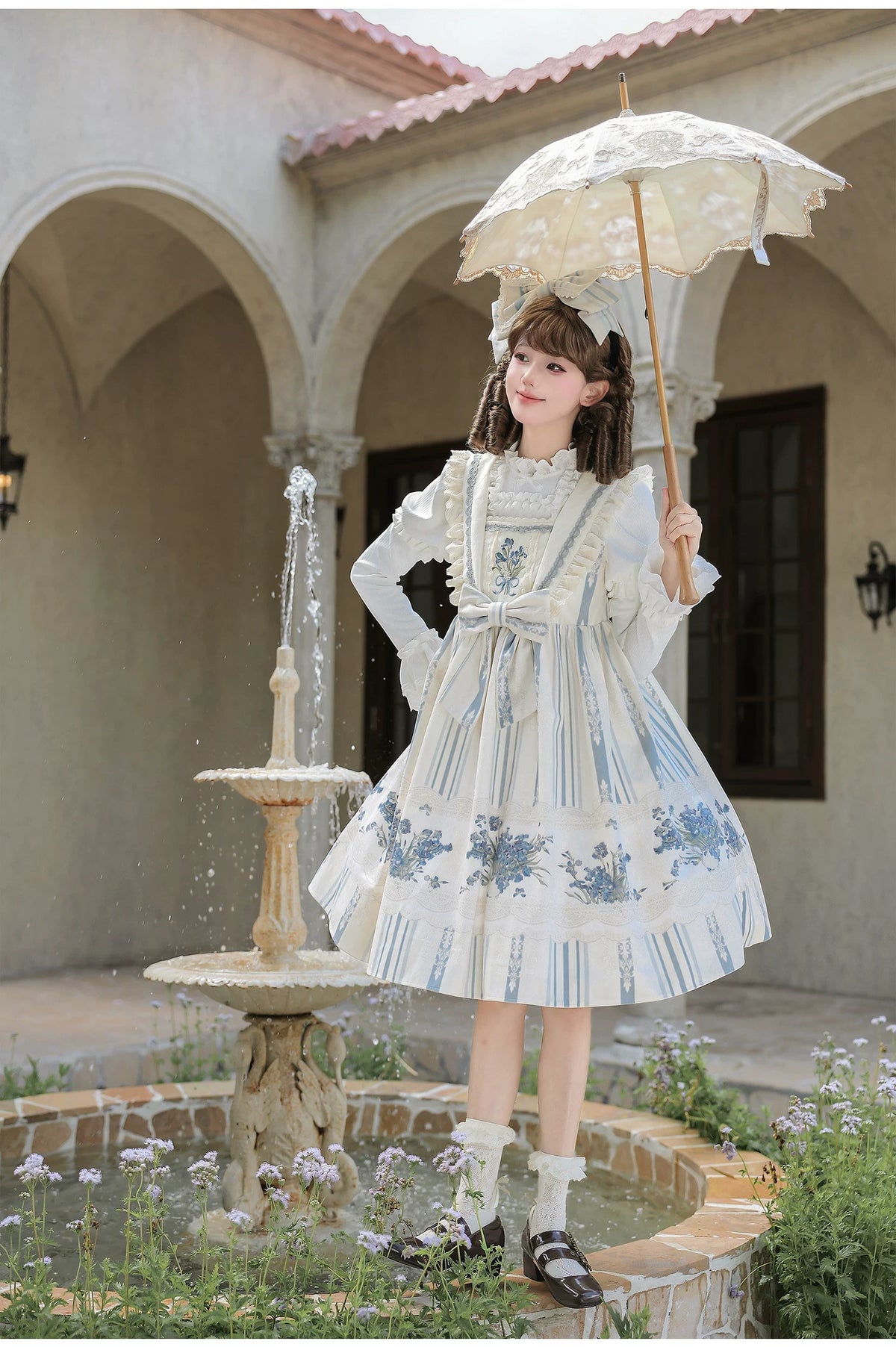 Iris - Classic Lolita JSK Dress Set, Iris Print and Embroidery 45997:871489