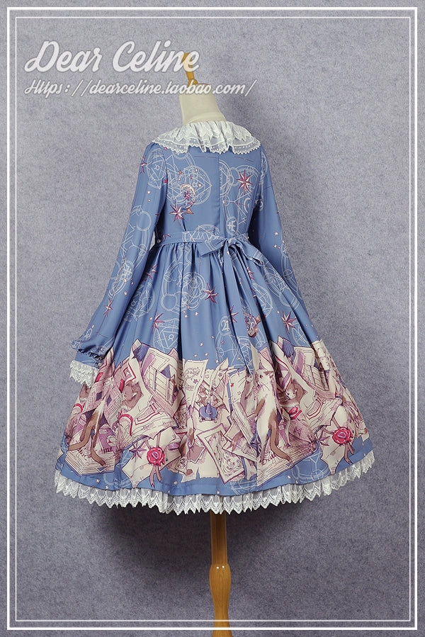 (BFM)Dear Celine~Cat Professor's Magic Class~Daily Lolita OP Dress Long Sleeve Dress   