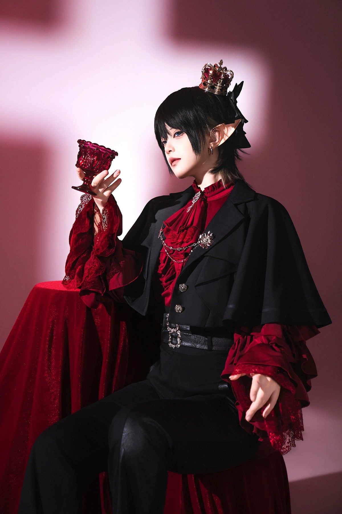 Every Page of The Poem - Night & Day Sonata - Ouji Lolita Princess Sleeve Shirt & Pants Set 44254:800332