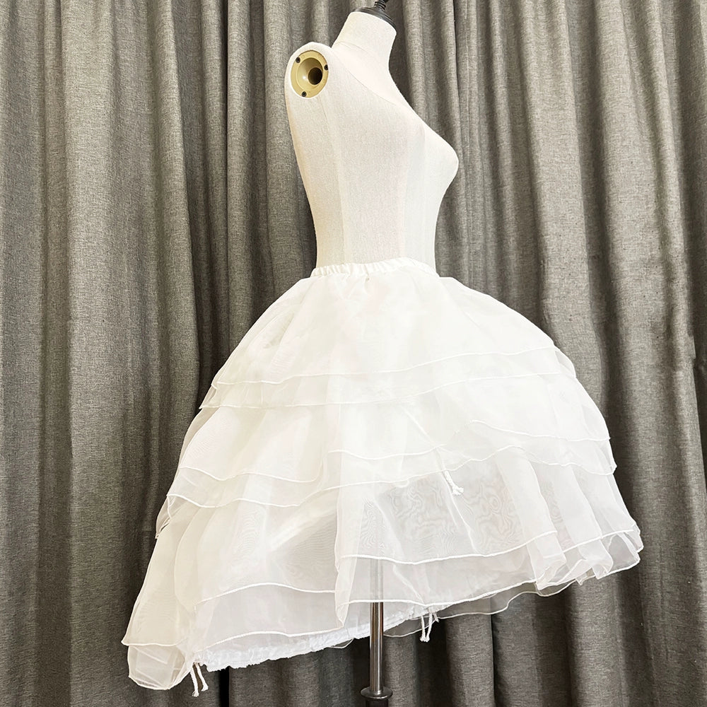 Caged Bird Hotel - Caged Bird - Lolita Petticoat White Plus Size Triple Layer Fishbone Petticoat