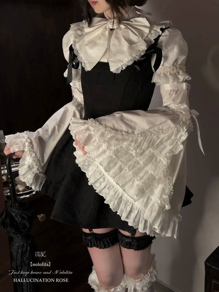 Nololita~Nightingale~Old School Lolita Shirt with Detachable Sleeves