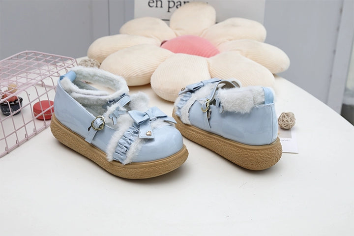 Fairy Godmother~Winter Girly Lolita Shoes Lolita Ankle Strap Shoes   