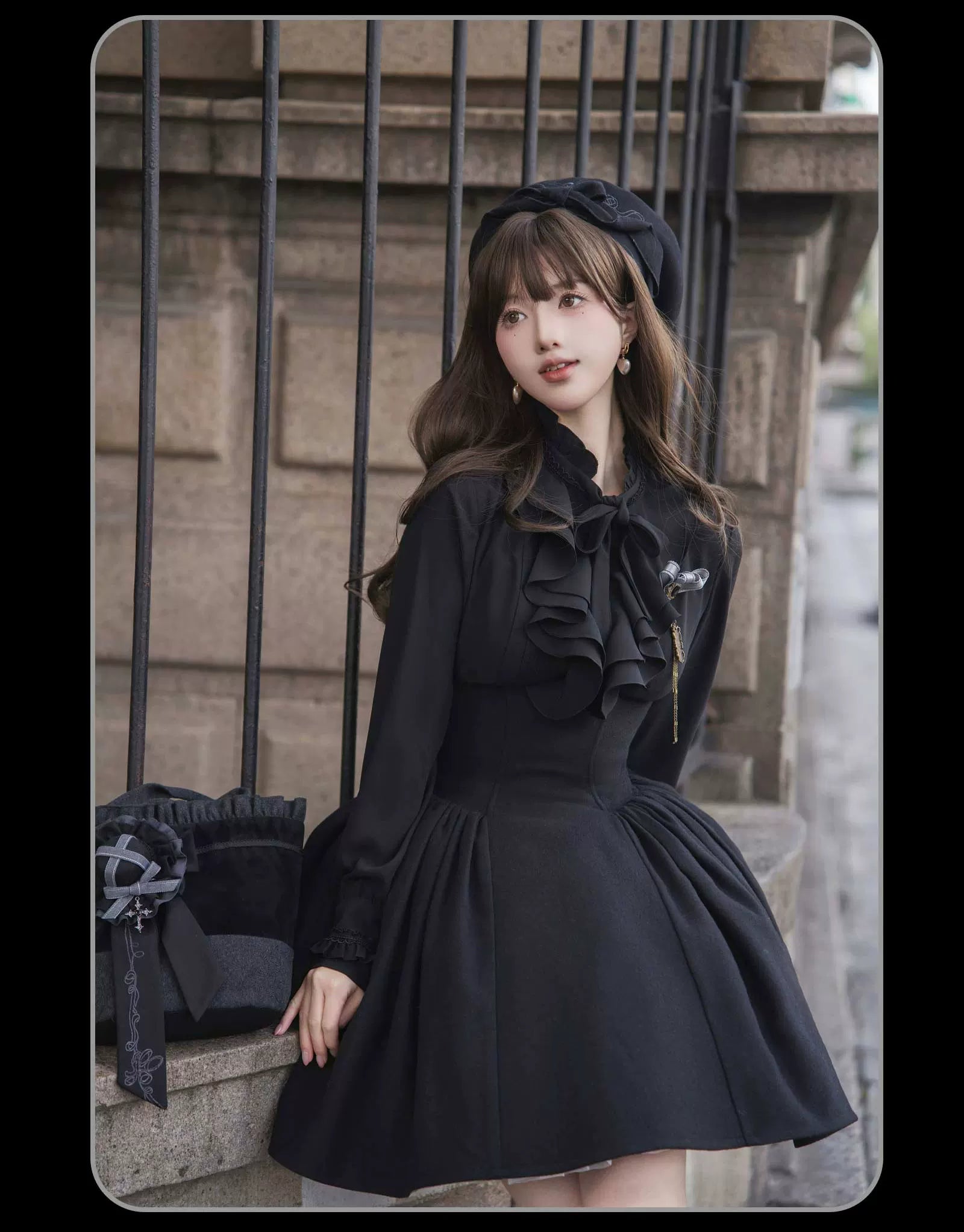 The Seventh Tenet - Classic Lolita Wool SK Set, Detachable Cape