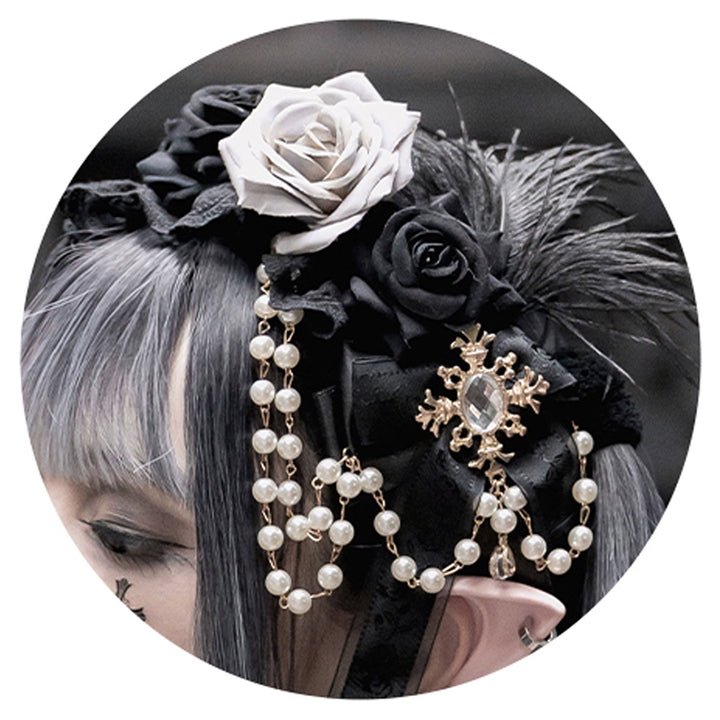(BFM)Luna Planetarium~Evil Fang~Gothic Lolita Accessories Brooch Necktie Clip KC Hat Gray-KC  