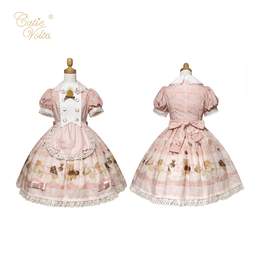 CutieVolta~Blissful Confectionery~Sweet Lolita OP Dress Bear Print JSK 40584:666566