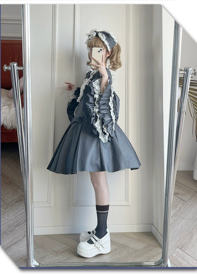 JND Lolita~Holy Gospel~Tri-color Maid Lolita OP Dress Suit   