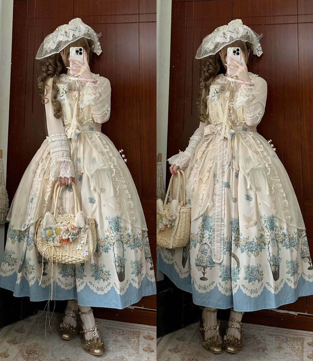 DreamWhale~Floral and Bird Series~Classic Lolita JSK Suit Floral Print Dress 40910:679594