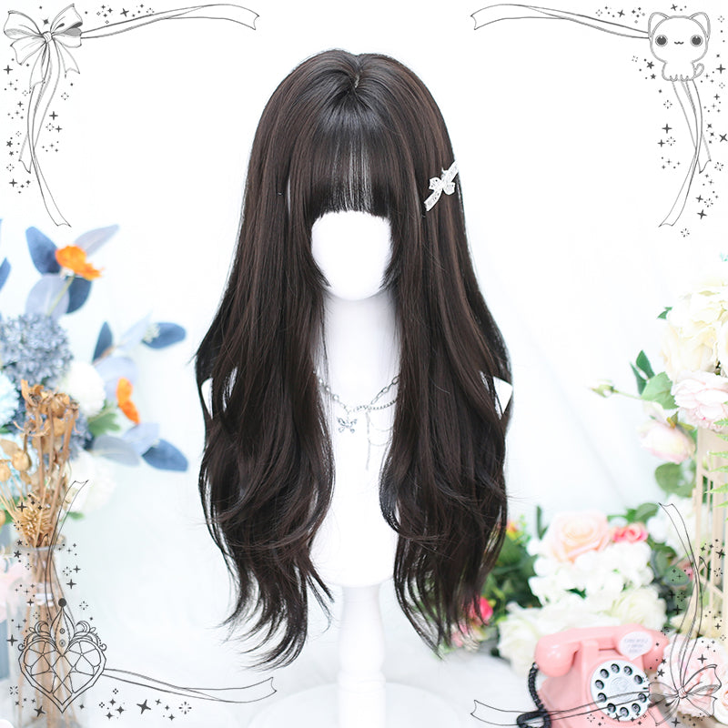 Dalao~Natural Lolita Wig Gentle Long Curly Hair 2597 Black Brown  