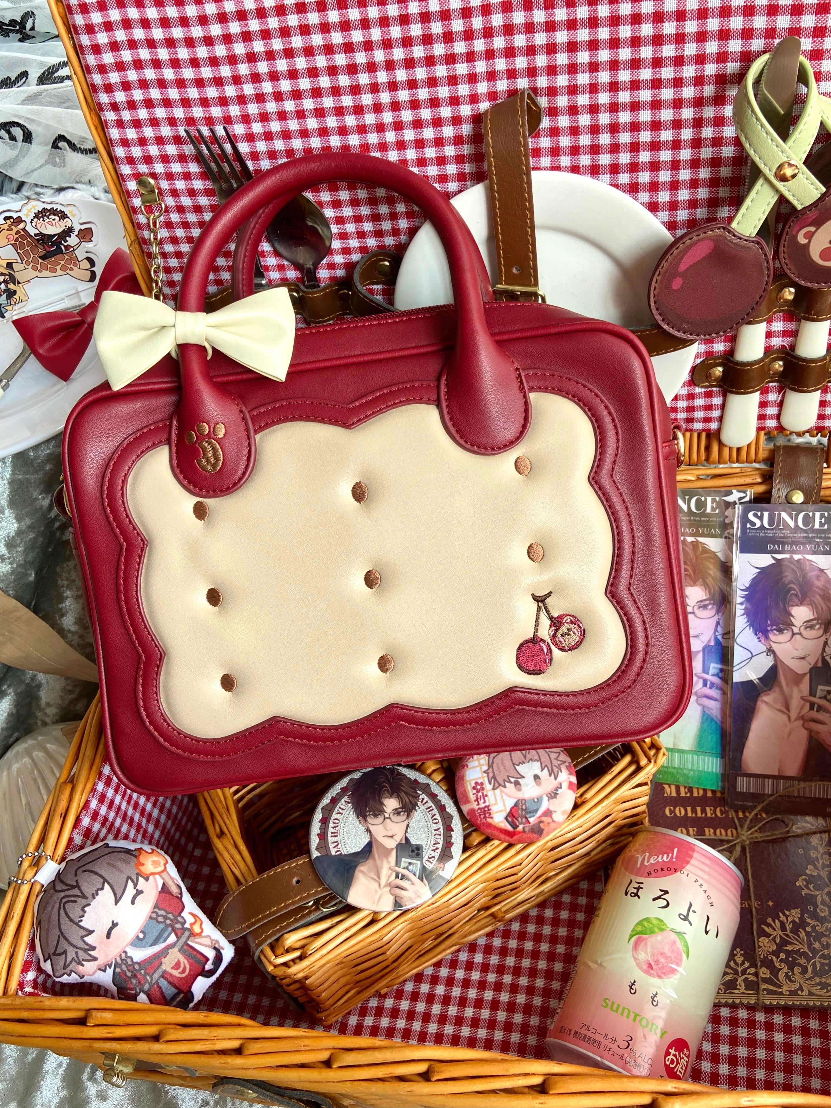 Morning Glory~Kawaii Lolita Bag Cherry Biscuit Shoulder Crossbody Handbag 36810:533812