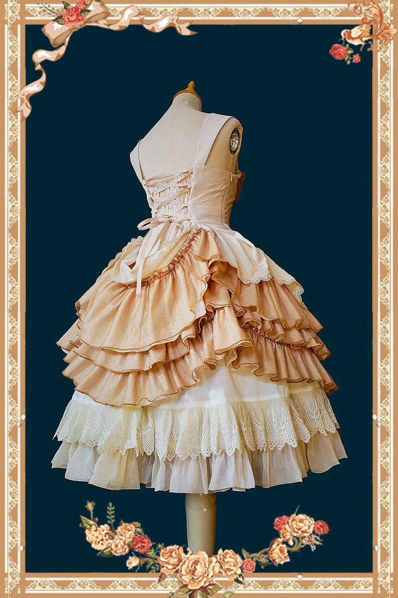 Infanta~Waltz~Classic Lolita JSK Tiered Dress with Bunny Ear Blouse