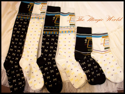 Yukines Box~Elegant Lolita Dot Print Cotton Socks short socks black-gold 