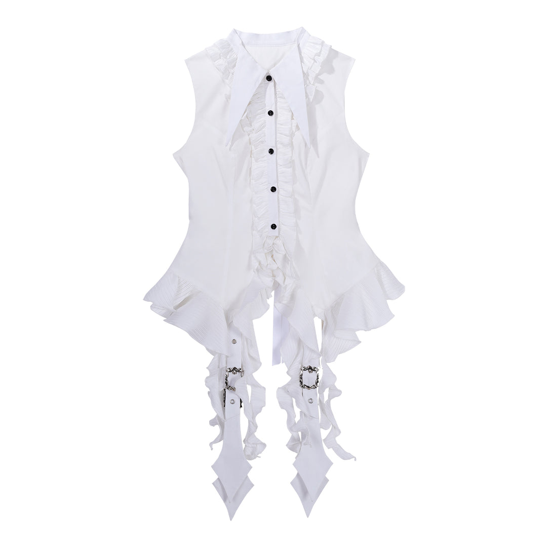 Designer's Gift~Shard Gem~Gothic Lolita Skirt Set with Sleeveless Shirt & Short Jacket Shirt Only S