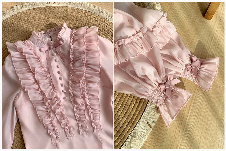 Miss Laura - Versatile Classic Lolita Blouse, Lattern Sleeves 44703:819345